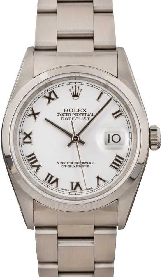 rolex datejust 16200 white dial