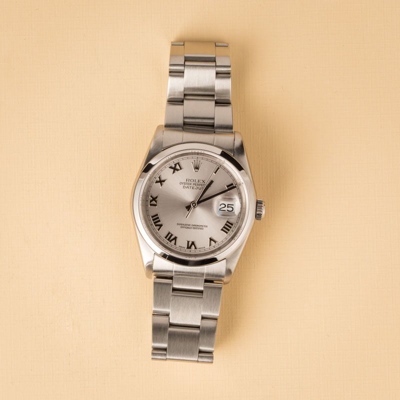 Rolex Datejust 16200 Silver Roman