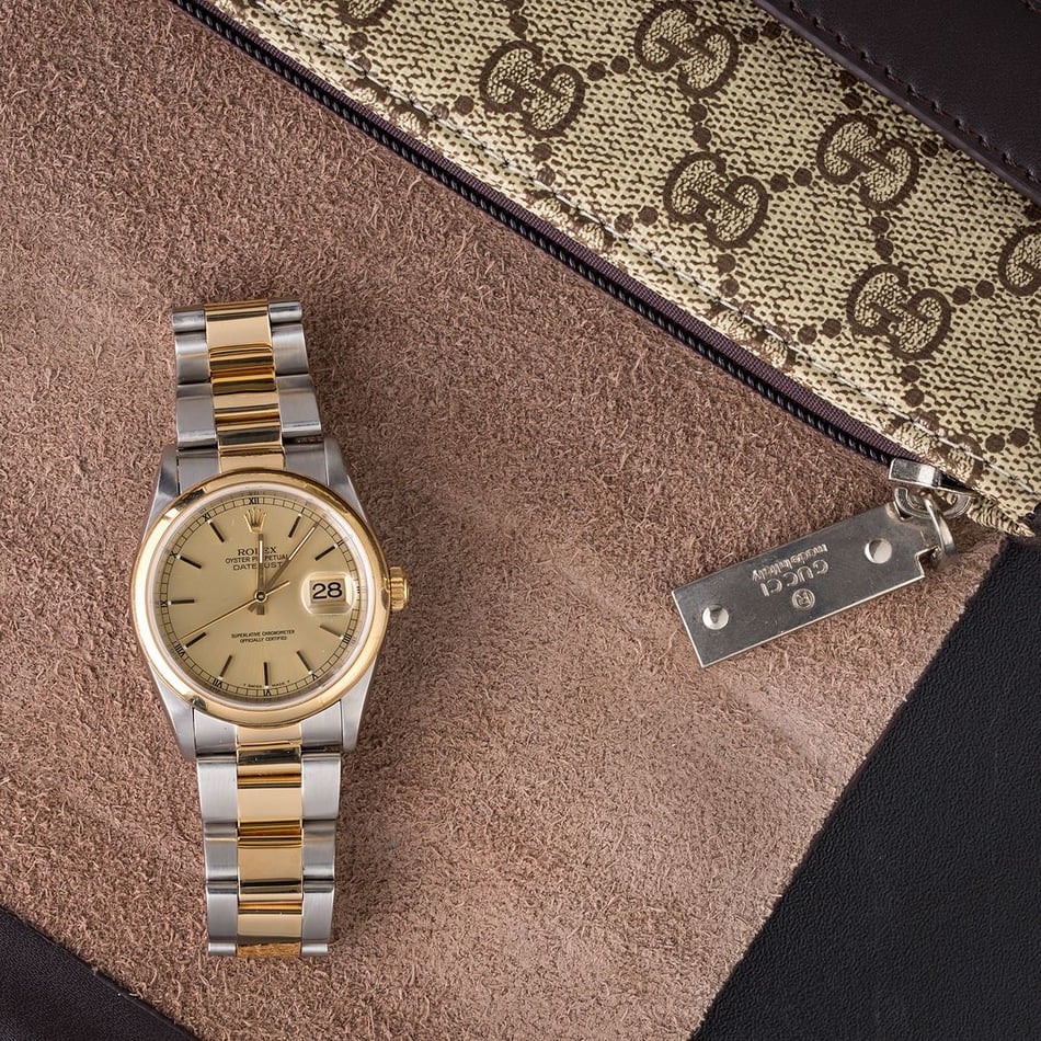 Two Tone Rolex Datejust 16203 Champagne Dial