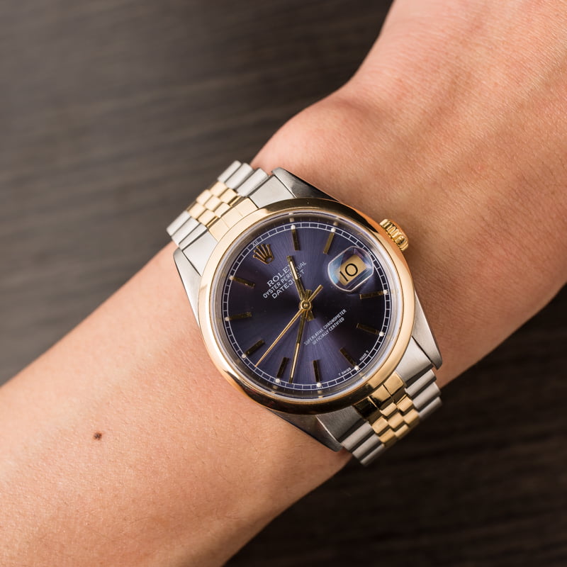 PreOwned Rolex Datejust 16203 Blue Dial