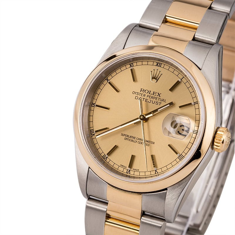 Pre-Owned Rolex Datejust 16203 Champagne Index Dial