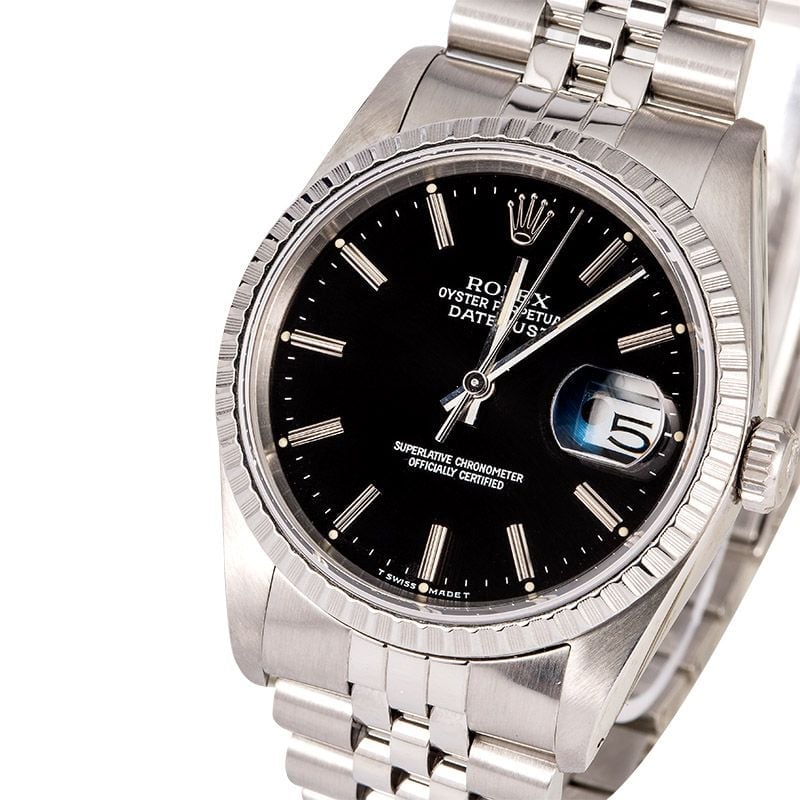 Men's Rolex Datejust 16220 Black Dial