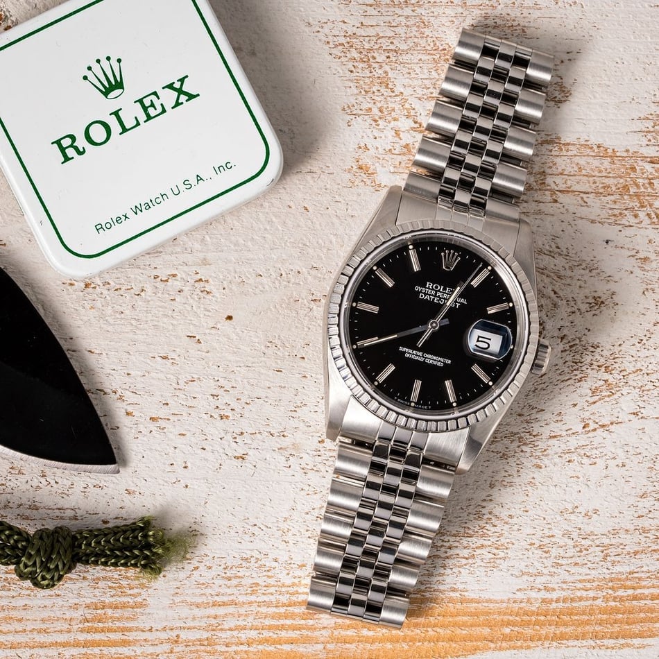 Men's Rolex Datejust 16220 Black Dial