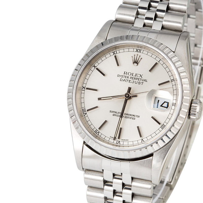 PreOwned Rolex Datejust 16220 Silver Index Dial