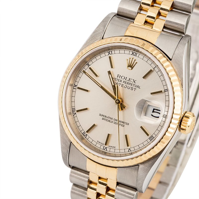 PreOwned Rolex Datejust 16233 Silver Luminous Dial