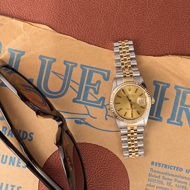 Rolex Datejust 16233 Yellow Gold Fluted Bezel