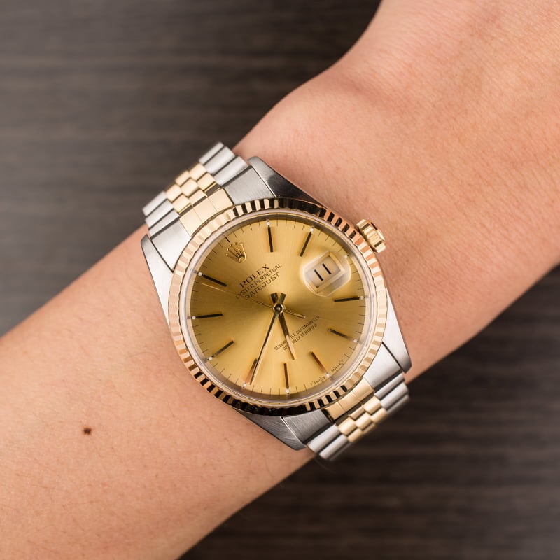 Rolex Datejust 16233 Yellow Gold Fluted Bezel