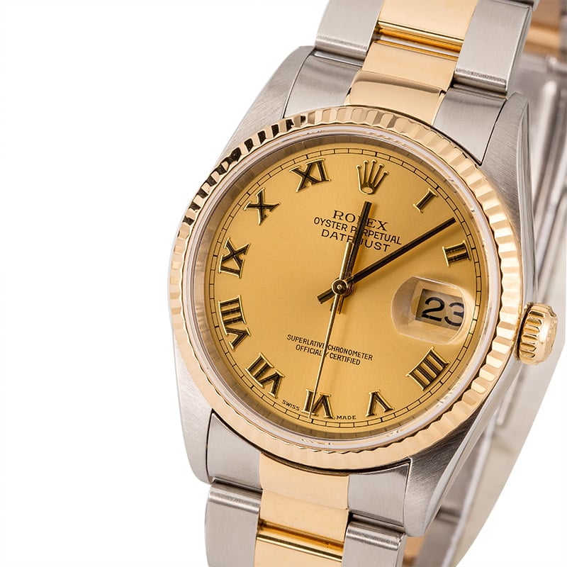 Rolex Datejust 16233 Champagne Dial with Two Tone Oyster