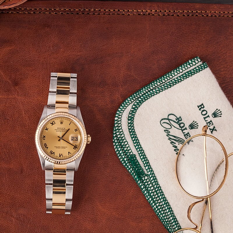 Rolex Datejust 16233 Champagne Dial with Two Tone Oyster