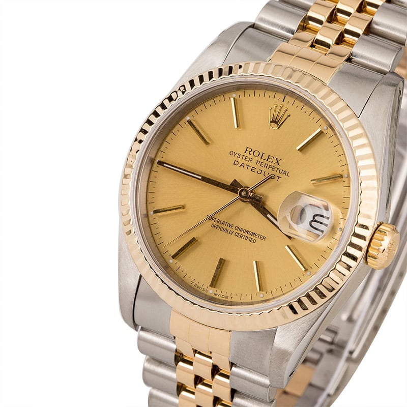 PreOwned Champagne Index Dial Rolex Datejust 16233