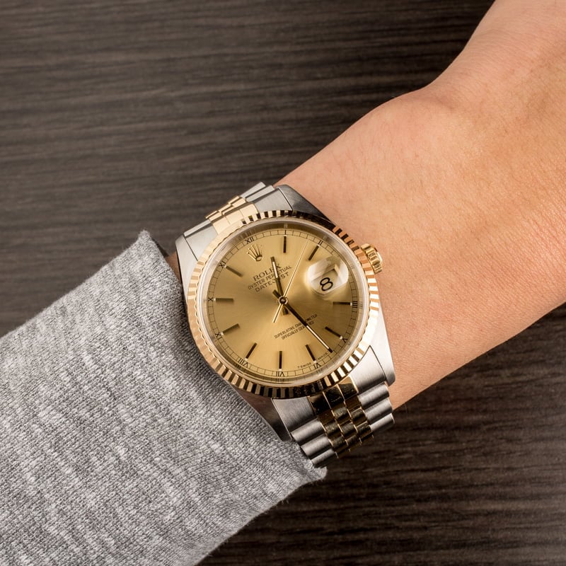 PreOwned Rolex Champagne Dial Datejust 16233