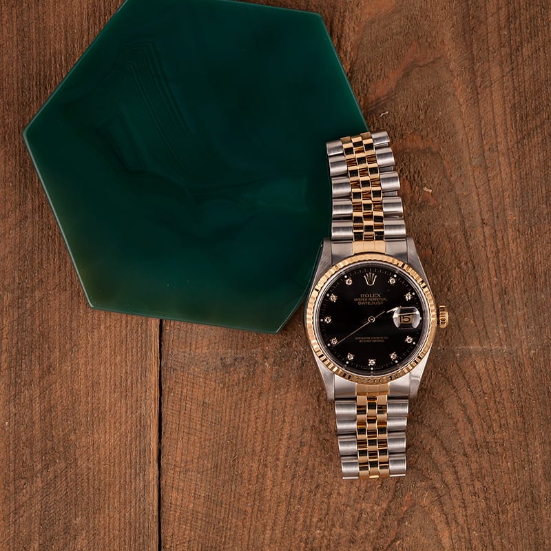 Used Rolex Datejust 16233 Diamond Black Dial