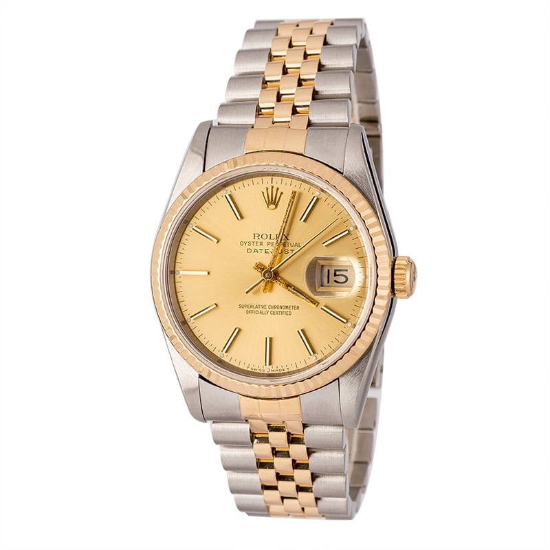 Pre-Owned Rolex Mens Datejust 16233 Fluted Bezel