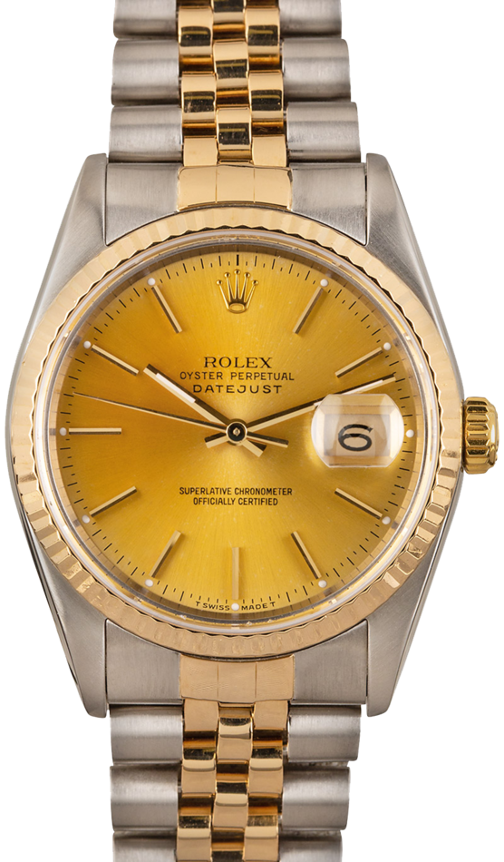 rolex datejust 16233 champagne