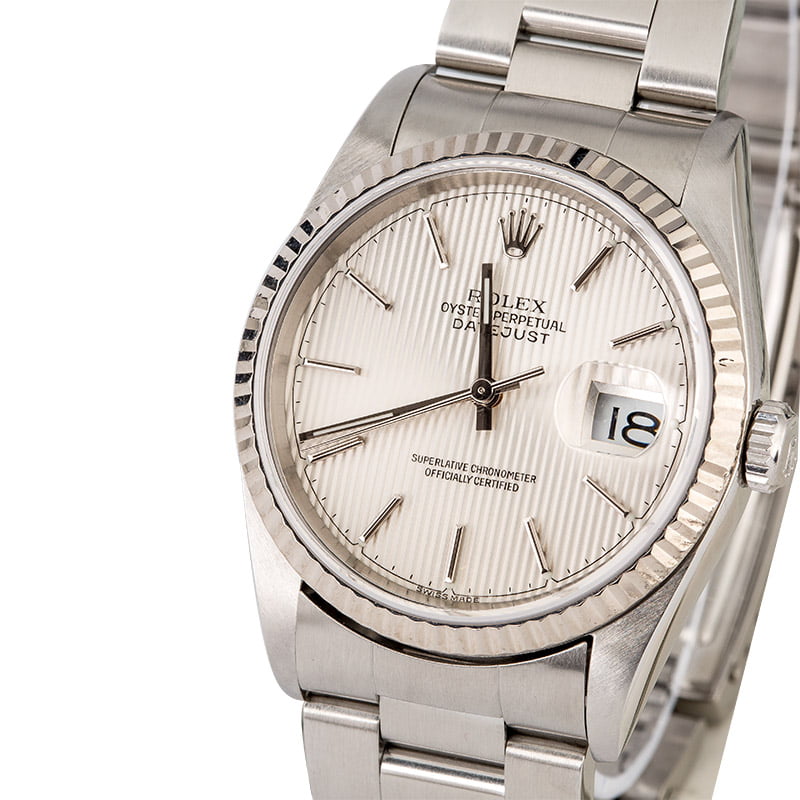 Rolex Datejust 16234 with Silver Tapestry Dial