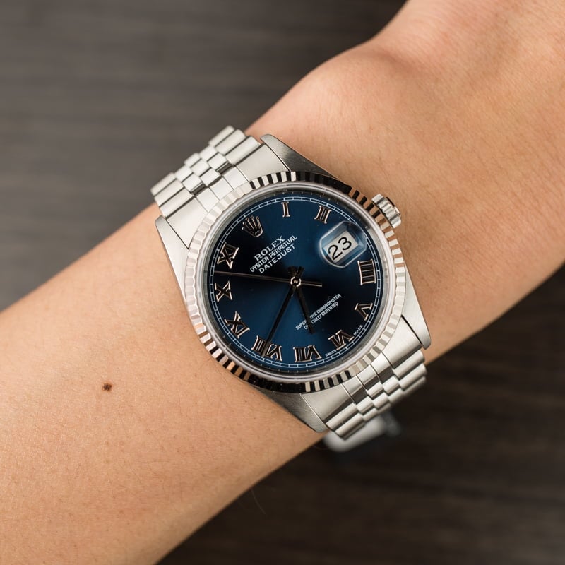 Rolex Steel Datejust 16234 Blue Dial