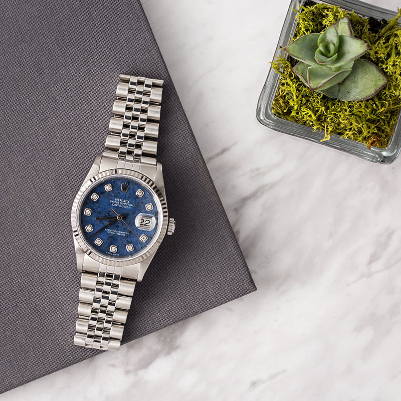 Pre Owned Rolex Datejust 16234 Lapis Diamond Dial