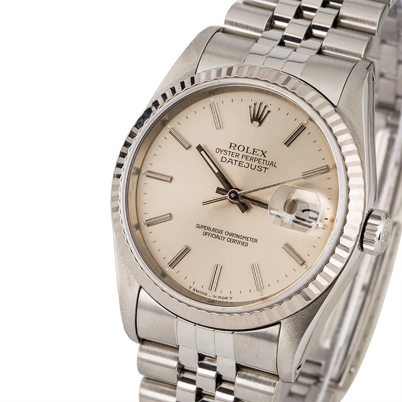 Pre Owned Rolex Datejust Silver Dial 16234