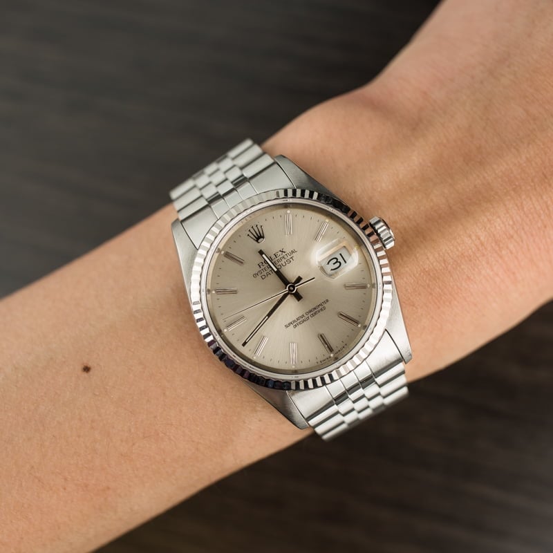 Pre Owned Rolex Datejust Silver Dial 16234