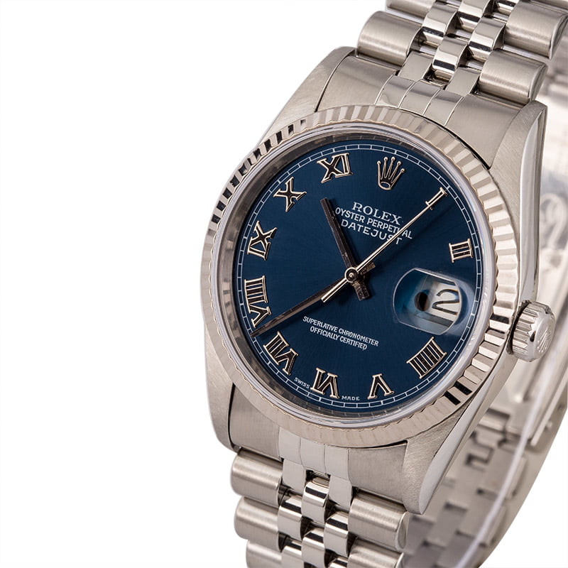 PreOwned Rolex Steel Datejust 16234 Blue Dial