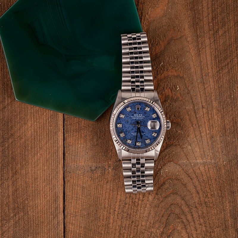 Pre Owned Rolex Datejust 16234 Sodalite Diamond Dial