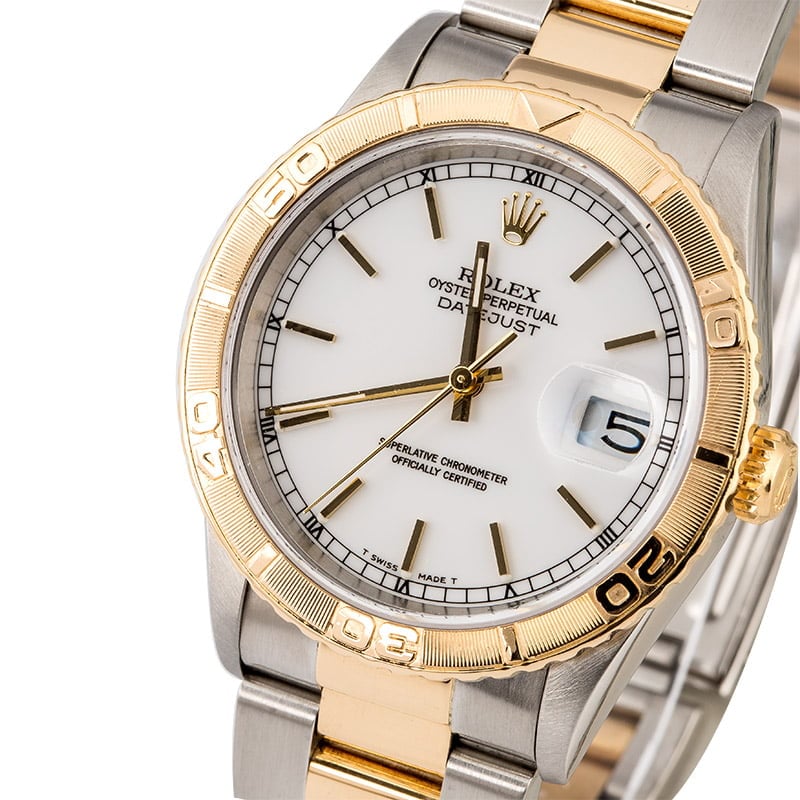 Rolex Datejust Turn-O-Graph 16263 White Index Dial