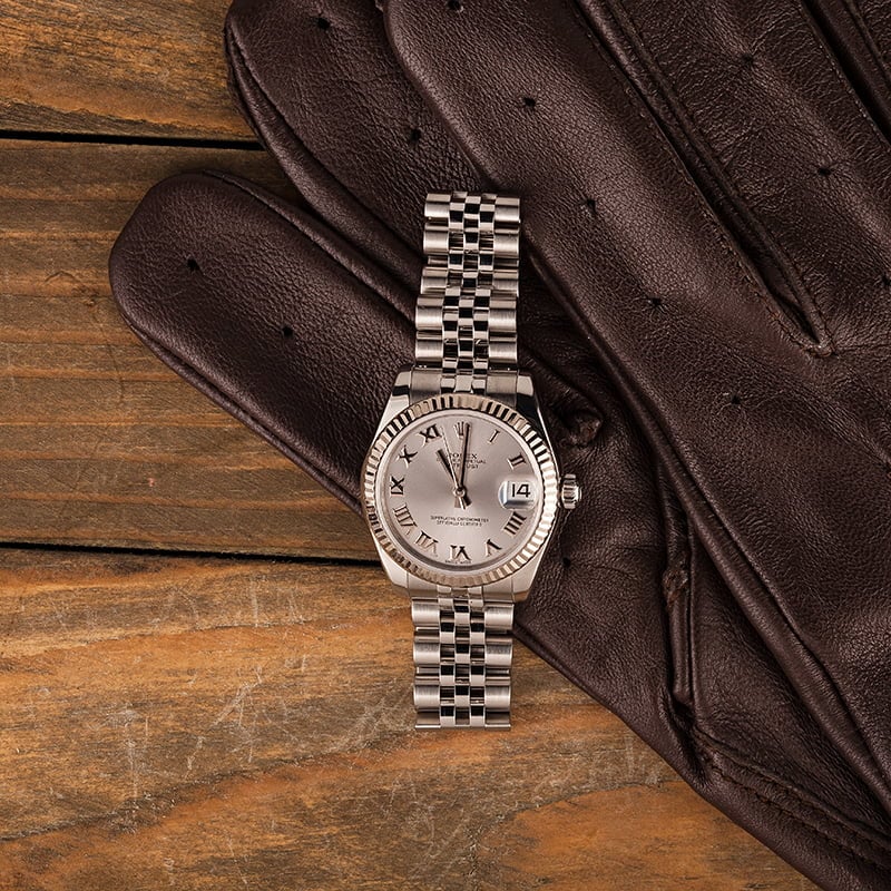 Mid-Size Rolex Datejust 178274 Rhodium Roman Dial