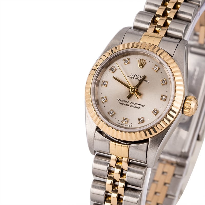 Used Rolex Ladies Oyster Perpetual 76193 Diamond Dial