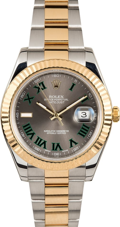 rolex datejust green roman dial