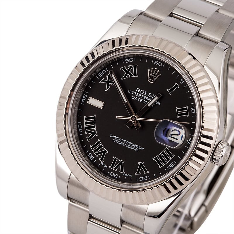 PreOwned Rolex Datejust II Ref 116334 Black Roman