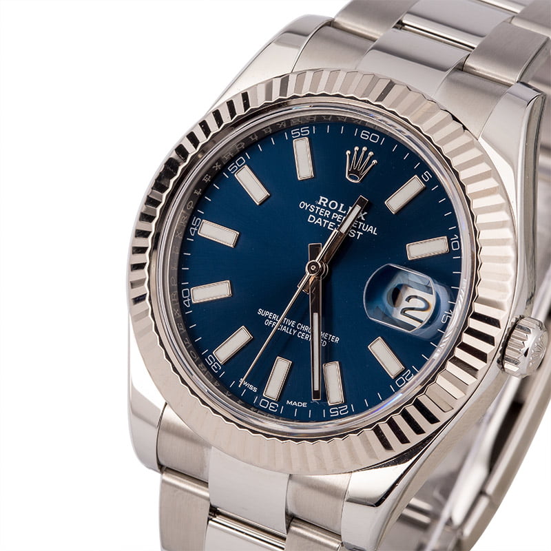 Used Rolex Datejust II Ref 116334 Blue Luminous Dial