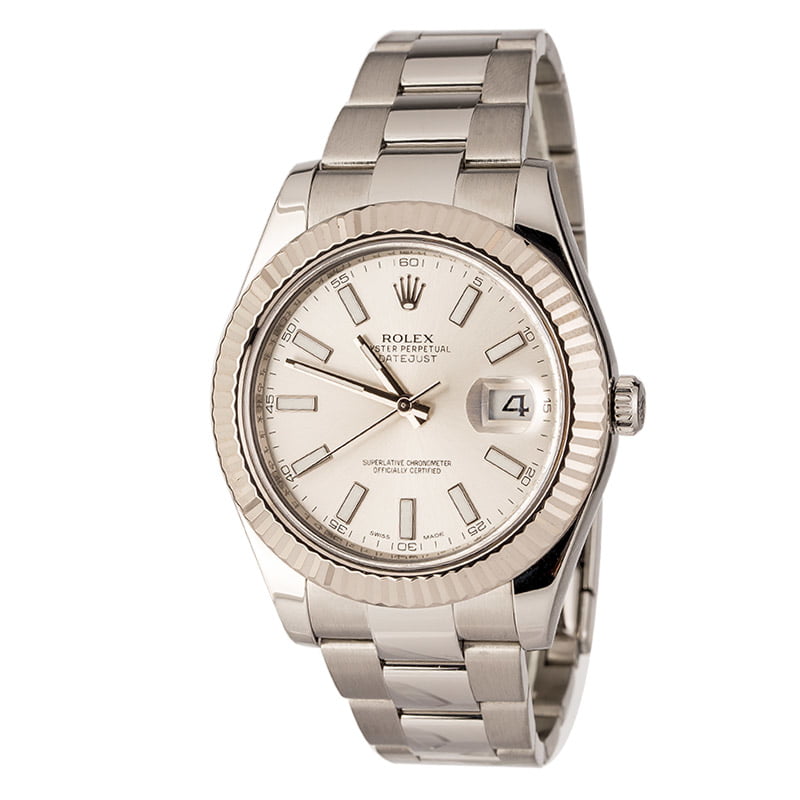 Men's Rolex 116334 SSO Datejust Silver Dial