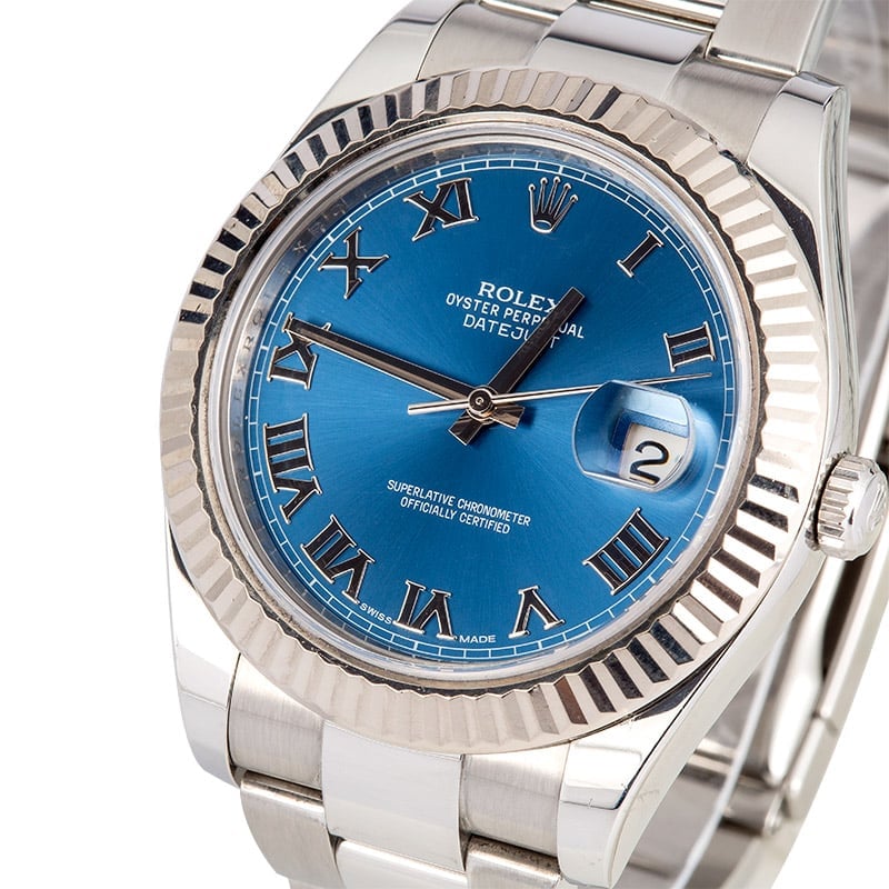 Rolex Datejust II 116334 Roman Blue Dial