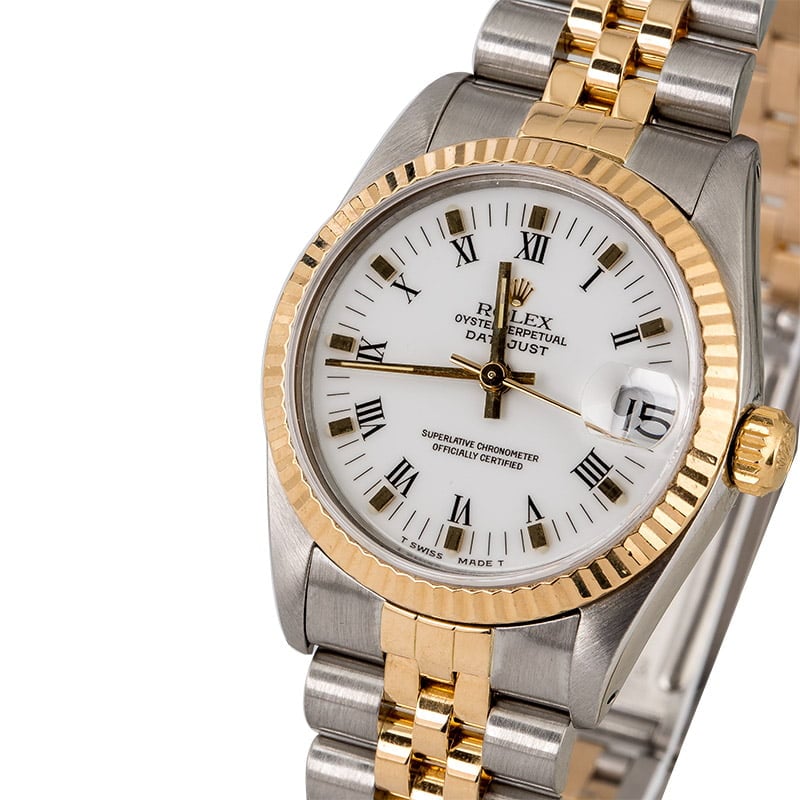 Rolex Mid-Size Datejust 68273 White Roman