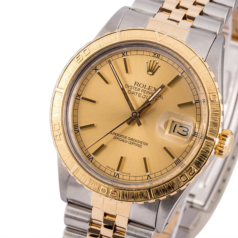 Pre Owned Rolex Thunderbird DateJust 16253 Stainless Steel and Gold