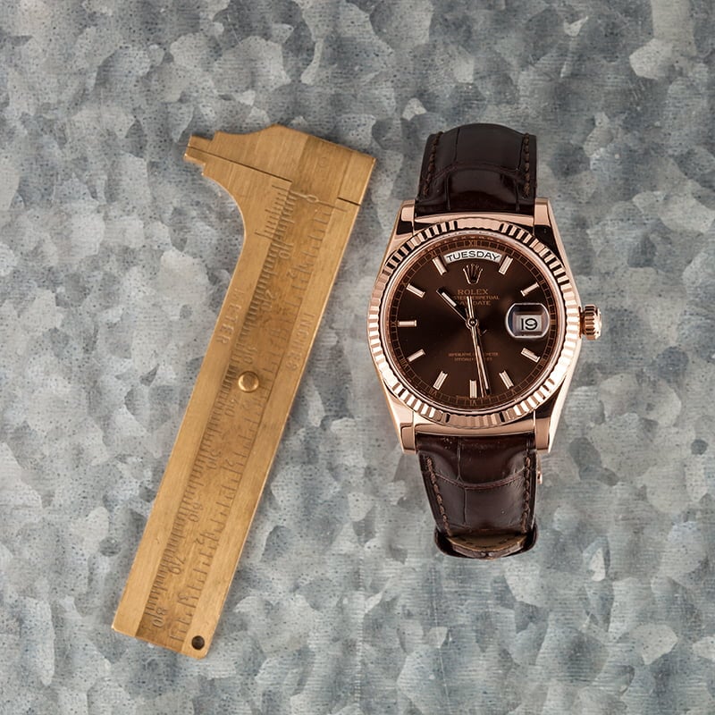 Rolex Day-Date 118135 Everose Gold w/ Leather Strap