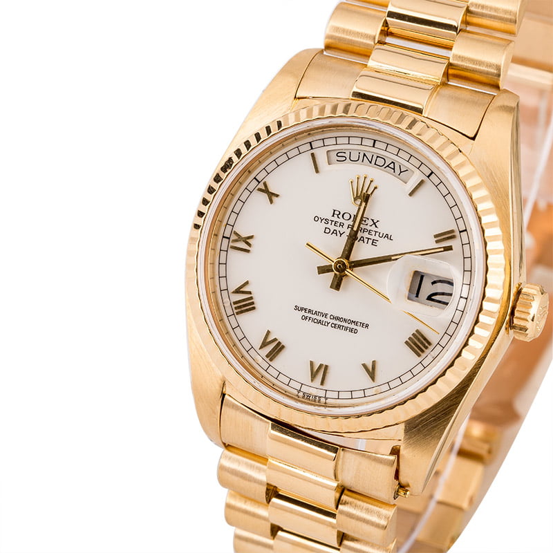 PreOwned Rolex Day-Date President 18038 White Roman