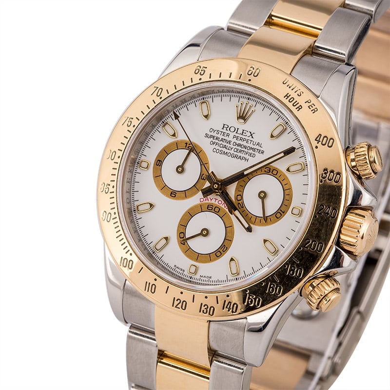 Pre-Owned Rolex Daytona Two Tone 116523 White Dial