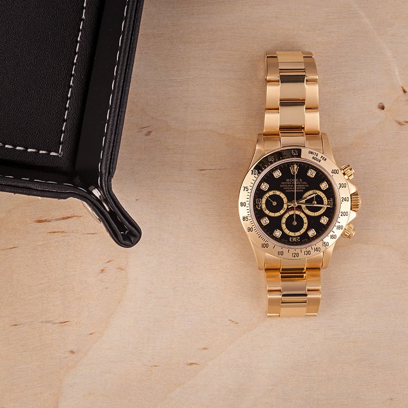 PreOwned Rolex Daytona Cosmograph 16528 with Diamond Dial