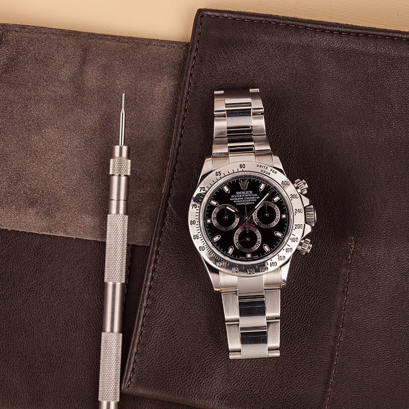 Pre Owned Rolex Daytona Steel 116520 Black Luminous Dial