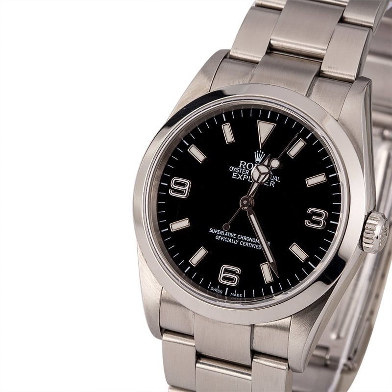 Pre-Owned Rolex Explorer 114270 Black Arabic Dial T