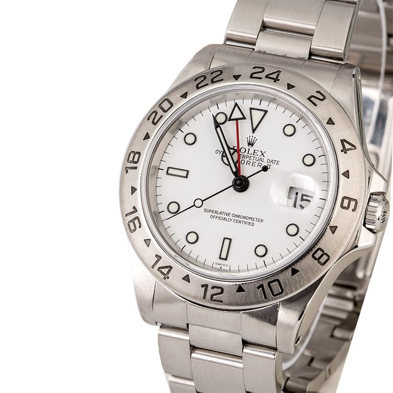 PreOwned Rolex Explorer II Ref 16570 White Dial