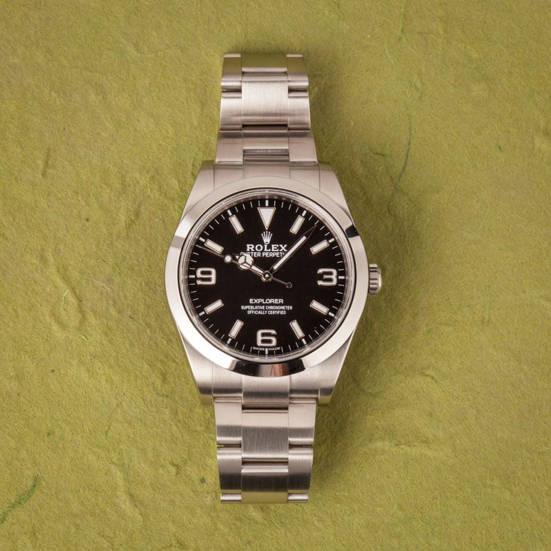 Mens Rolex Explorer 214270 Black Dial