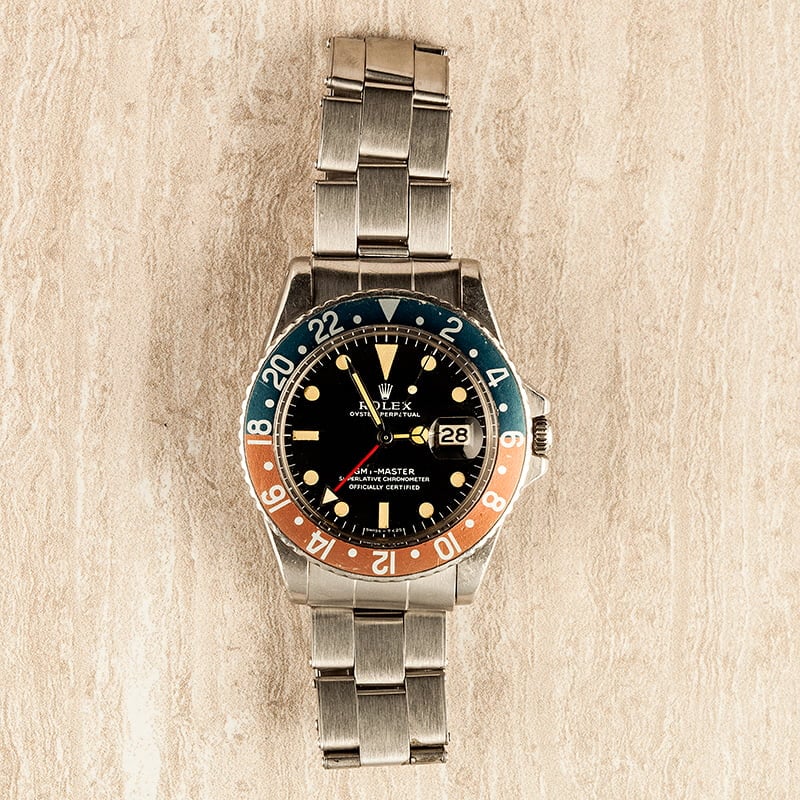 Men's Vintage Rolex GMT-Master 1675 Steel Pepsi