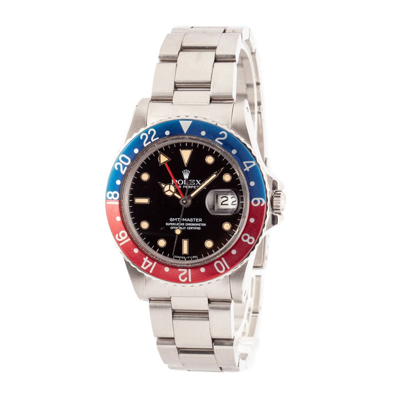 Vintage Rolex GMT-Master 16750 Stainless Steel Pepsi