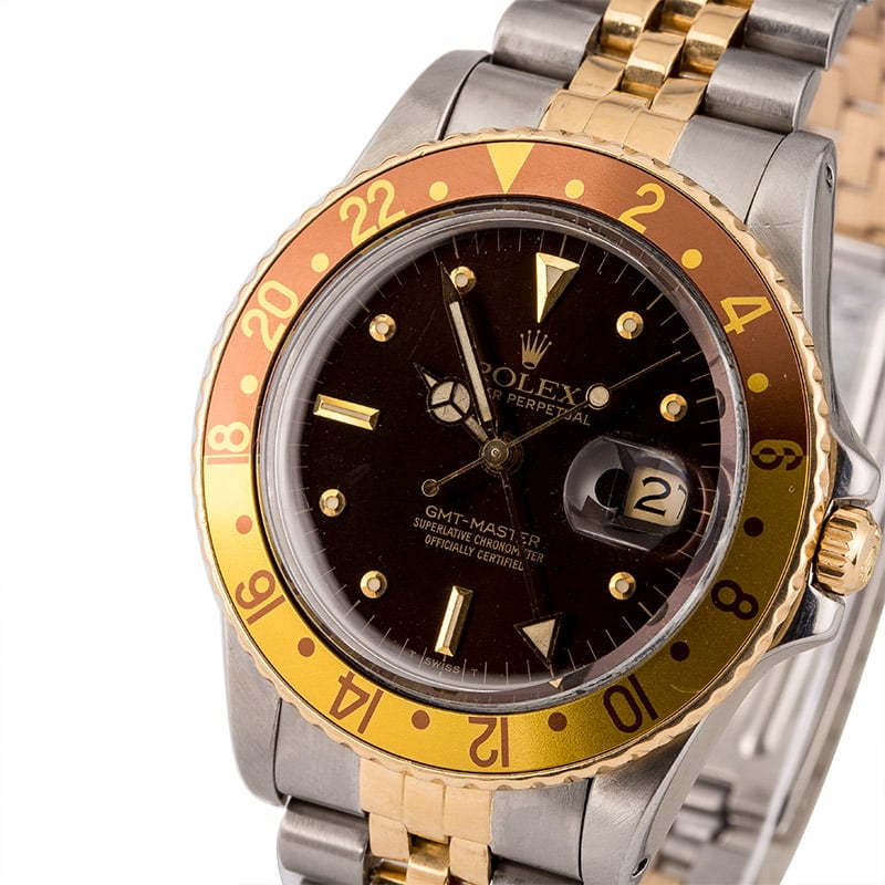 Pre-Owned Rolex GMT-Master 16753 'Root Beer' Insert