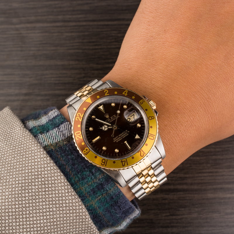 Pre-Owned Rolex GMT-Master 16753 'Root Beer' Insert