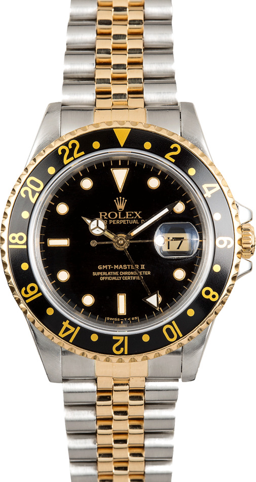 rolex gmt black and gold