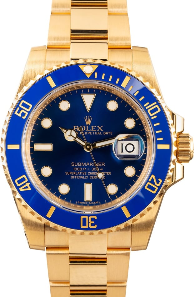 submariner gold blue dial