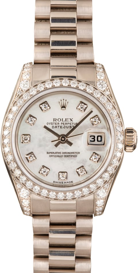 Ladies Rolex President 179159 18k White Gold